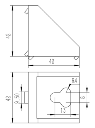 Прямоугольный соединитель усиленный 45х45-10 для алюминиевых профилей, ALF-RC4545-10