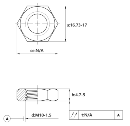 Гайка низкая М10 DIN 439 Сталь нержавеющая А2