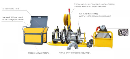 AWP-AM-200Q Автоматический аппарат для стыковой сварки HDPE 63-200 мм, с регистратором данных