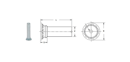 Шпилька не резьбовая запрессовочная FH Сталь оцинкованная 5x12 FH-5MM-12