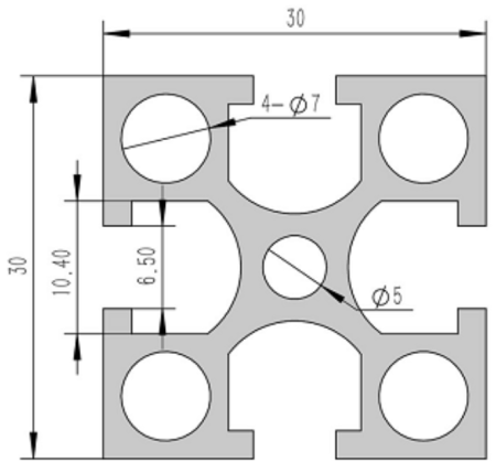 3030-6G Алюминиевый конструкционный профиль анодированный