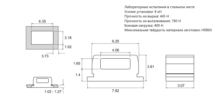 Крепление TD-40-4 сталь оцинкованная для кабельных стяжек 