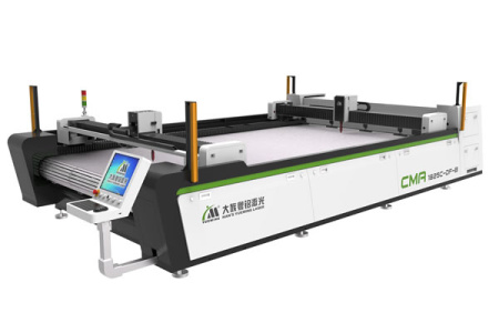 1800 х 2500  СО2 лазерный станок с двумя асинхронными головами с системой видео позиционирования и конвейером CMA1825C-DF-A